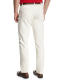 Tennis Court Five-Pocket Twill Pants, White