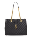 Monogram Matelasse Shopper Bag, Black