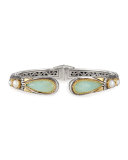 Sea Blue Agate-Tip Hinge Bracelet