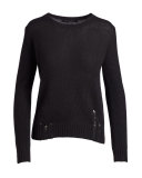 Raj Cashmere Sweater w/ Leopard Skull Back, Black