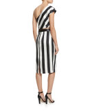 One-Shoulder Striped Crop Top