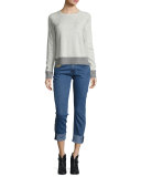 Charley Colorblock Pullover, Ivory Melange