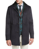 Plaid Cashmere Three-Button Sport Coat, Sea Green