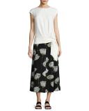 Carissa Pressed Peonies Maxi Skirt, Multi Pattern