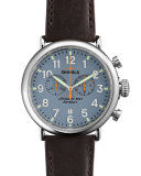 47mm Runwell Chrono Watch, Dark Brown/Blue