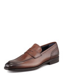 Brogue Detailed Penny Loafer, Brown