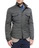 Milano Snap-Front Shirt Jacket, Charcoal