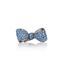 Bow Large 18k Gold Sapphire & Diamond Ring