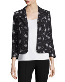 Stardust Onyx Button-Front Blazer, Black/Multi