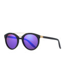 Dalziel Round Iridescent Sunglasses, Violet