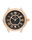 16mm Serein Watch Head with Diamonds, Black/Rose Gold