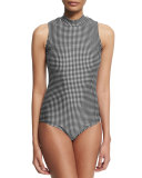 UPF 50 Check One-Piece Swimsuit