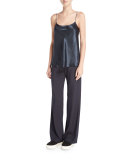 Satin Camisole, Navy