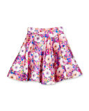 Floral Mikado Circle Skirt, Pink, Size 2-14