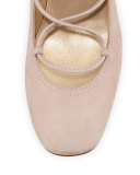 Cordon Lace-Up Ballerina Pump, Hush