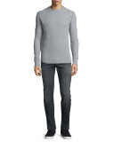 Standard-Fit Washed Denim Jeans, Gray