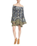 Off-The-Shoulder Embellished Frill Dress, Constantinople