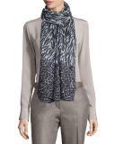 Serengeti Soffio Cashmere & Silk Stole, Dark Blue
