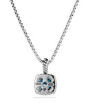 Petite Albion Pendant with Hampton Blue Topaz and Diamonds on Chain