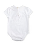 perfectly polished playsuit w/ floral poplin skirt, white, size 12-24 months