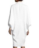 Trina Envelope-Sleeve Drawstring Shirtdress