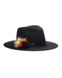 Georgina Fur-Embellished Felt Hat, Black