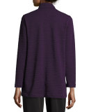 Textured Knit Mandarin-Collar Jacket, Petite