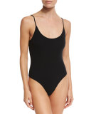 Sleeveless Ribbed Cami Bodysuit, Black