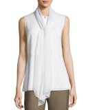 Diamondback Devoré Tie-Neck Shell, White
