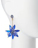 crystal flower drop earrings