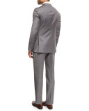 Super 140s Striped Two-Piece Suit, Light Gray