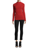 Natasha Ribbed Cashmere Sweater, Saffron