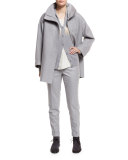 Jari Slim-Leg Cuffed Pants, Powder Angel Melange