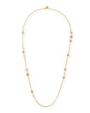 Capped Crystal Pearly Chain Necklace