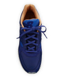 Men's ML530 Leather Trainer Sneaker, Blue/Brown