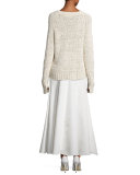 Belted Pleated Maxi Skirt, Ivory