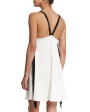 Crepe Cami Dress W/Fringe 