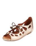 Brynn Leather Lace-Up Sandal, Pink