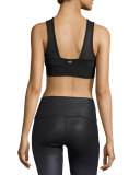Jubilee Mesh-Inset Sports Bra, Black