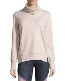 Haze Long-Sleeve Turtleneck Sweatshirt, Buff Heather