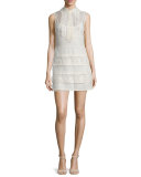 Sleeveless Scalloped Sheath Dress