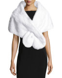Mink Fur Pull-Through Wrap, White