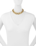 Bila Hammered Bronze Link Choker Necklace