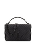 Monogram Collège Large Chain Shoulder Bag, Black