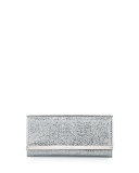 Milla Glitter Fabric Clutch Bag, Silver