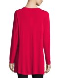 Silk Jersey Long-Sleeve Tunic