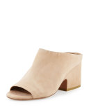 Petra Suede Block-Heel Mule Sandal