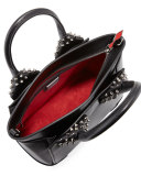 Eloise Small Leather Spike Tote Bag, Black