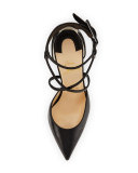 Suzanna Leather Crisscross Red Sole Pump, Black