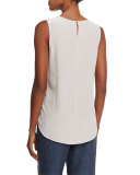 Sleeveless Silk Shell, Stone